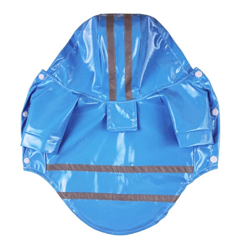 KUTKUT Small Dog Raincoat Light Weight Rain Jacket | Breathable Rain Poncho Hooded Rainwear Waterproof Coat with Safety Reflective Stripes (Blue, Size: XL, Back Length: 40cm, Bust: 52cm) - ku