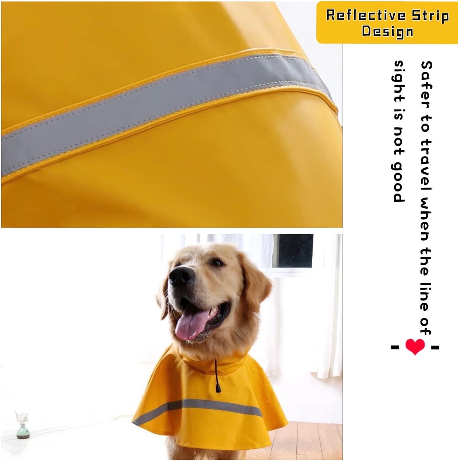KUTKUT Dog Raincoat Adjustable Pet Water Proof Clothes Lightweight Rain Jacket Poncho Hoodies with Reflective Strip for Small Medium Large Dogs - kutkutstyle