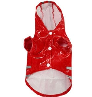 KUTKUT Small Dog Raincoat Lightweight Rain Jacket | Breathable Rain Poncho Hooded Rainwear Waterproof Coat with Safety Reflective Stripes (Red, Size: XL, Back Length: 40cm, Bust: 52cm) - kutk