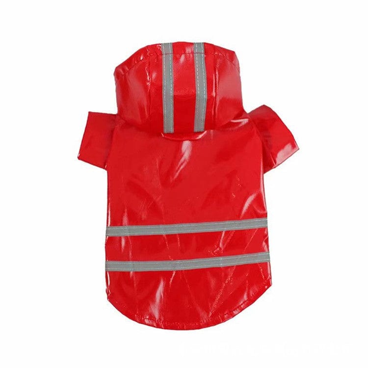 KUTKUT Small Dog Raincoat Lightweight Rain Jacket | Breathable Rain Poncho Hooded Rainwear Waterproof Coat with Safety Reflective Stripes (Red, Size: XL, Back Length: 40cm, Bust: 52cm)-Rain Coat-kutkutstyle