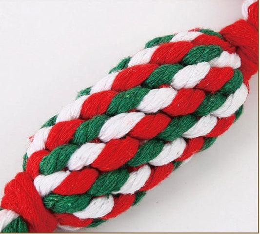 KUTKUT Braided Rope Ball Dog Toy Pet Teeth Cleaning Toy | Dog Chewing Teething Ropes for Small Medium Large Dogs (Size: 22cm, Weight 40gm) - kutkutstyle