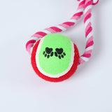 KUTKUT Tuggaball Double Tennis Ball Single Knot Dog Toy | Double Ball with Rope Dogs Toy (Size: 38 m, Weight 200gm) - kutkutstyle