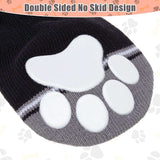 KUTKUT Anti-Skid Knit Socks with Bone Embroidery Pattern for Medium, Large Dogs | Traction Control Non-Slip Pet Paw Protectors with Grips For Big Dogs, Better Control on Hardwood Floor Paw Pr