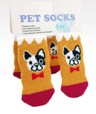 KUTKUT Anti-Skid New Born Puppy Socks with Cute Pattern | Pet Paw Protector Small Puppy Socks with 4 Pieces Adjustable Straps | Socks for Small Puppies, Kitten-Socks-kutkutstyle