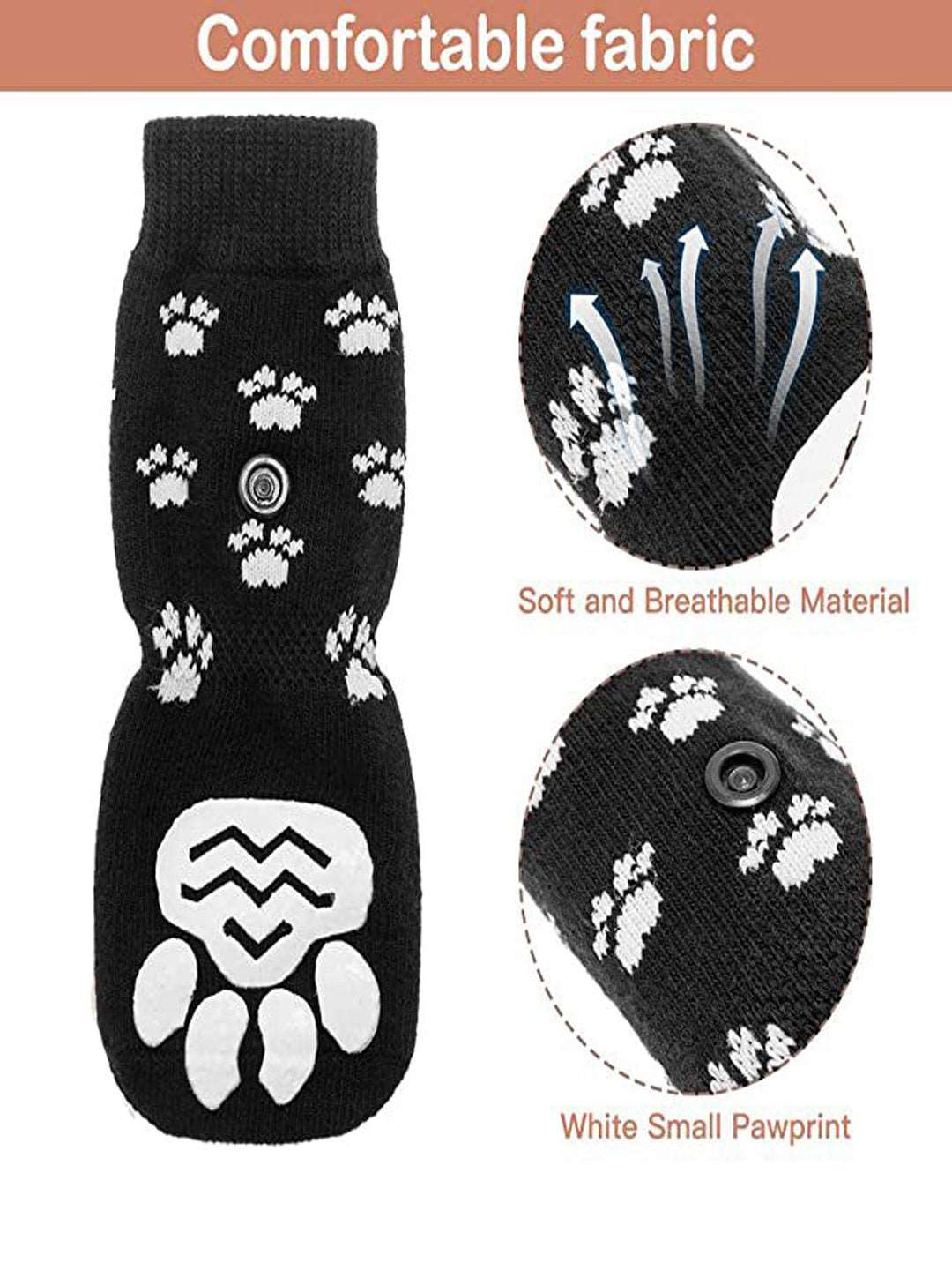  Rypet Anti Slip Dog Socks 3 Pairs - Dog Grip Socks with Straps  Traction Control for Indoor on Hardwood Floor Wear, Pet Paw Protector for  Small Medium Large Dogs M 