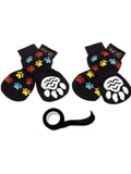 KUTKUT Anti-Slip Dog Socks for Medium, Large Dogs | Pack of 4pcs Pet Paw Protection for Injured Paw | Soft Comfortable Better Control On Hardwood Floor - kutkutstyle