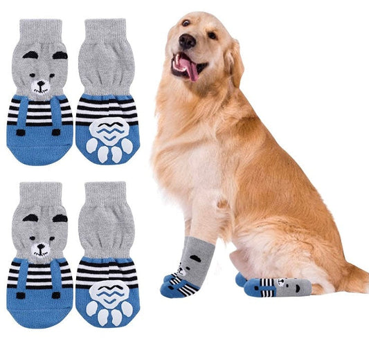 24 Pieces Dog Socks for Small Medium Dogs Non Slip Skid Pet Puppy Doggie  Grip Socks Paw Protectors Indoor Traction Control Socks for Hardwood Floor