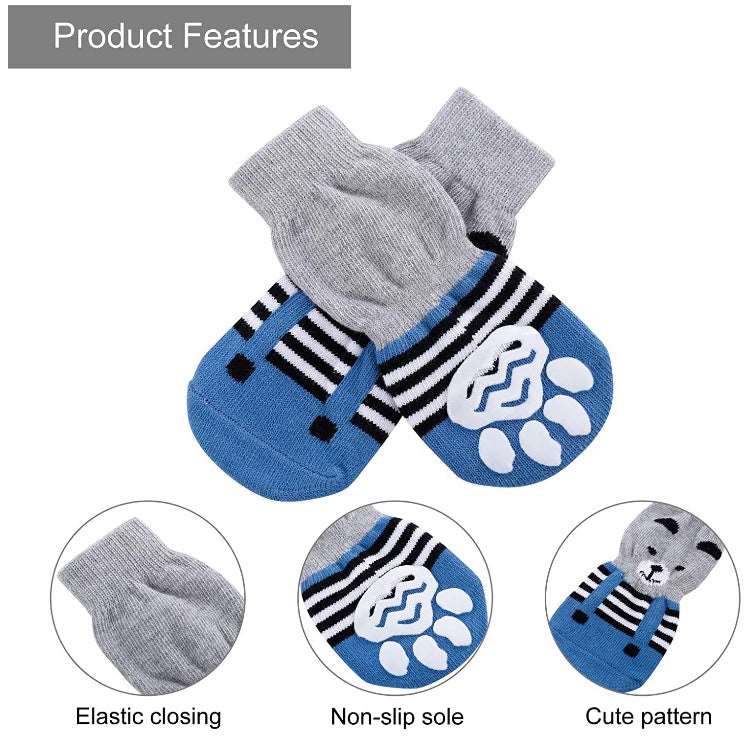 KUTKUT Anti-Slip Knit Dog Socks for Medium - Large Dogs | Traction Control Non-Slip Pet Paw Protectors with Grips for Big Dogs | Soft Comfortable Paw Protector - kutkutstyle