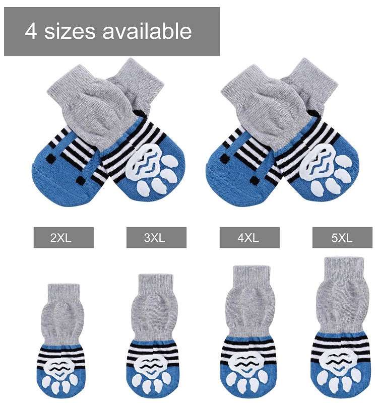 KUTKUT Anti-Slip Knit Dog Socks for Medium - Large Dogs | Traction Control Non-Slip Pet Paw Protectors with Grips for Big Dogs | Soft Comfortable Paw Protector-Socks-kutkutstyle