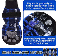 KUTKUT Anti-Slip Knit Socks for Medium, Large Dogs | Traction Control Non-Slip Pet Paw Protectors with Grips for Big Dogs | Better Control on Hardwood Floor Paw Protector - kutkutstyle