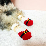 KUTKUT Anti-Slip New Born Puppy Kitten Socks with Xmas Pattern |Paw Protector Small Puppy Socks with 4 Pieces Adjustable Straps|Socks for Small Puppies, Kitten - kutkutstyle
