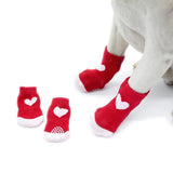 KUTKUT Anti-Slip New Born Puppy Paw Protector Socks | Small Puppy Socks with Paw Patterns and 4 Pieces Adjustable Straps | Small Breed Puppy Socks For Indoor / Outdoor Wear - kutkutstyle