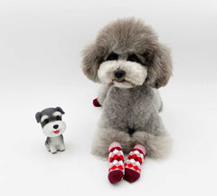 KUTKUT Anti-Slip New Born Puppy Socks with Argyle Pattern | Pet Paw Protector Small Puppy Socks with 4 Pieces Adjustable Straps | Socks for Small Puppies, Kitten - kutkutstyle