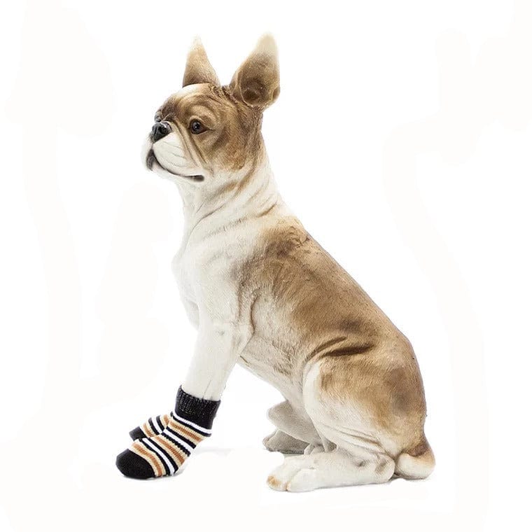 KUTKUT Anti-Slip Small Breed Dog Socks with Paw Pattern | Pet Paw Protector Puppy Socks with 4 Pieces Adjustable Straps | Socks for Shishtzu, Maltese, Chihuahua etc - kutkutstyle