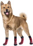 KUTKUT Checkered Pattern Double Sided Anti-Slip Knit Socks for Medium Big Dogs | Traction Control Non-Slip Pet Paw Protectors with Grips For Large Dogs | Better Control on Hardwood Floor - ku