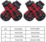 KUTKUT Checkered Pattern Double Sided Anti-Slip Knit Socks for Medium Big Dogs | Traction Control Non-Slip Pet Paw Protectors with Grips For Large Dogs | Better Control on Hardwood Floor - ku