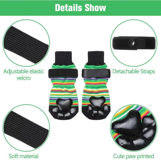 Anti Slip Dog Socks - Dog Grip Socks with Straps Traction Control
