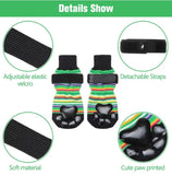 KUTKUT Dog Socks Double Sided Non Slip Dog Grip Socks with Adjustable Straps Traction Control for Indoor & Hardwood Floor, Pet Paw Protector for Small Medium Large Dogs-Socks-kutkutstyle