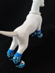 KUTKUT Dog Socks to Prevent Licking for Hardwood Floors - Leapord Pattern Socks for Small Medium Dogs - Double Side Grips Traction Control Non Skid Anti Slip Socks for Dogs - kutkutstyle