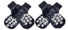 KUTKUT Double Side Anti-Slip Dog Socks 4Pcs - Adjustable Pet Paw Protector with Strap, Traction Control Non-Skid for Indoor on Hardwood Floor Wear, Paw Protection for Small Medium Dogs - kutk