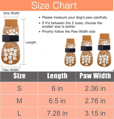 KUTKUT Double Side Anti-Slip Dog Socks with Adjustable Straps - Warm Strong Traction Control for Indoor on Hardwood Floor Wear Soft and Comfortable Paw Protector for Small Medium Dogs - kutku