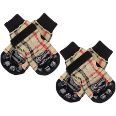 KUTKUT Double Sided Anti-Skid Knit Socks for Medium, Large Dogs | Traction Control Non-Slip Pet Paw Protectors with Grips For Big Dogs | Better Control on Hardwood Floor Paw Protector - kutku
