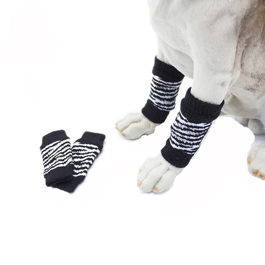 KUTKUT Knitted Small Dog Leg Warmer with Rubber Reinforcement | Dog Hock Protector & Joint Supports | Leg Hock Protector | Knee Pads for Small Dog and Cat - kutkutstyle