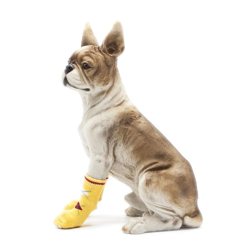 KUTKUT Anti-Slip Socks With Paw Pattern For Medium Dogs|Pet Paw Protector With 4 Pcs Adjustable Straps|Comfortable & Breathable Socks For Medium Pet For Indoor/Outdoor Wear-Socks-kutkutstyle