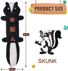 KUTKUT Treat Dispensing Dog Toys, No Stuffing Crinkle Dual Squeeky Interactive Dog Toys, Funny Dog Toys for Small Medium Dogs - Skunk - kutkutstyle