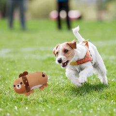 KUTKUT Cute Pet Dog Cat Plush Squeak Sound Dog Toys Funny Fleece Durability Chew Molar Toy Fit for All Pets (Brown) - kutkutstyle