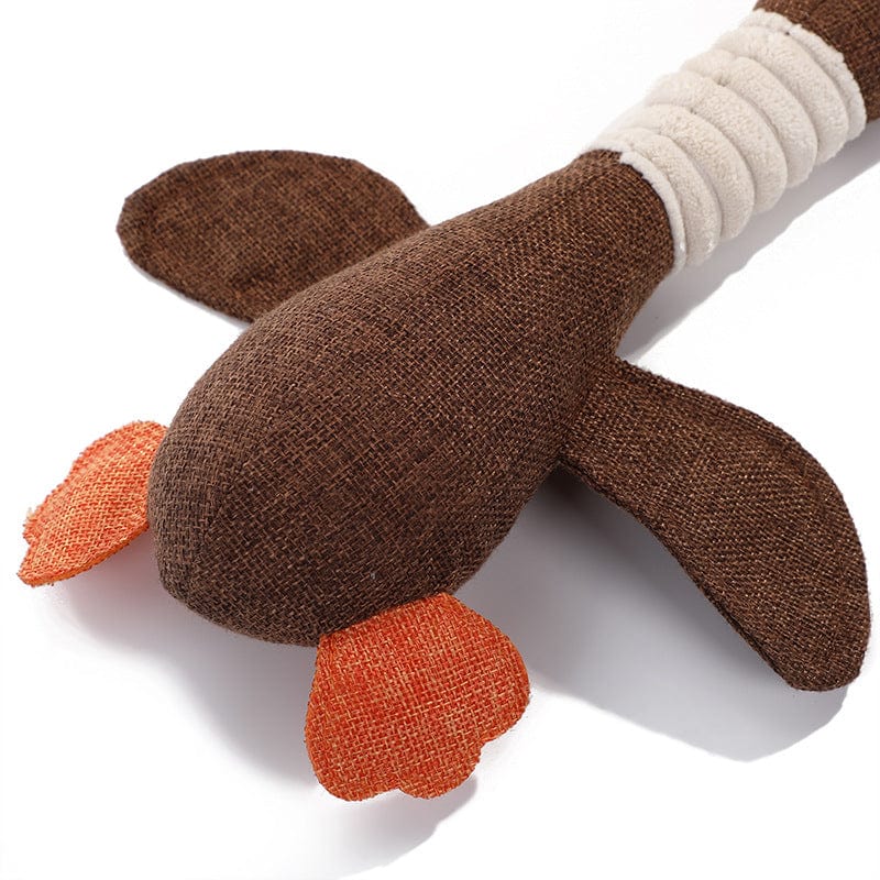 KUTKUT Dog Toys for Aggressive Chewers Indestructible Large Breed and Squeaky Vocal Plush Wild Goose for Large Small Medium Dogs (Brown) - kutkutstyle