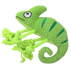 KUTKUT 2022 Plush Dog Squeaky Toys, Durable Rope Dog Chew Toys for Puppy Small Medium Breed Teeth Cleaning, Interactive Stuffed Animals Toys- Cute Chameleon - kutkutstyle