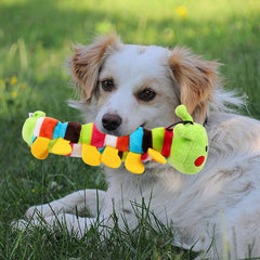 KUTKUT Dog Squeaky Toy Stuffed Caterpillar Pet Squeaky Toys Plush Chewing Squeaky Caterpillar Pet Toy for Dog/Cat - kutkutstyle