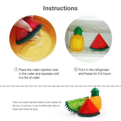 KUTKUT Freezable Pet Teether Cooling Chew Toy|Summer Fruit Lemon Design Durable Bite-Resistant Dog Ice Chewing Toy for Dogs Teething Toy for Puppies (Size: 13 x7cm) - kutkutstyle