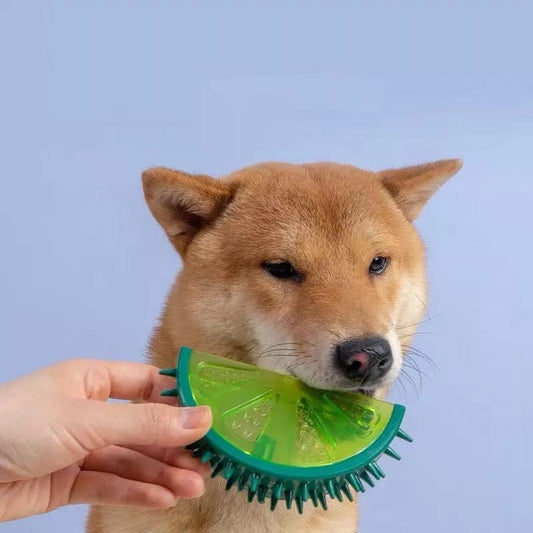 KUTKUT Freezable Pet Teether Cooling Chew Toy|Summer Fruit Lemon Design Durable Bite-Resistant Dog Ice Chewing Toy for Dogs Teething Toy for Puppies (Size: 13 x7cm) - kutkutstyle