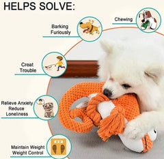 KUTKUT Plush Dog Squeaky Toys, Durable Rope Dog Chew Toys for Puppy Small Medium Breed Teeth Cleaning, Interactive Stuffed Animals Toys- Cute Chameleon-Squeaky-kutkutstyle