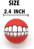 KUTKUT Funny Dog Teeth Ball for Dogs, Fun Pet Toy with Human Smile Design and Squeaker, Nontoxic for Puppy Small Medium Or Large Doggies Tooth Chew Toy, Squeaky Dog Ball Smiling Dog Ball - ku