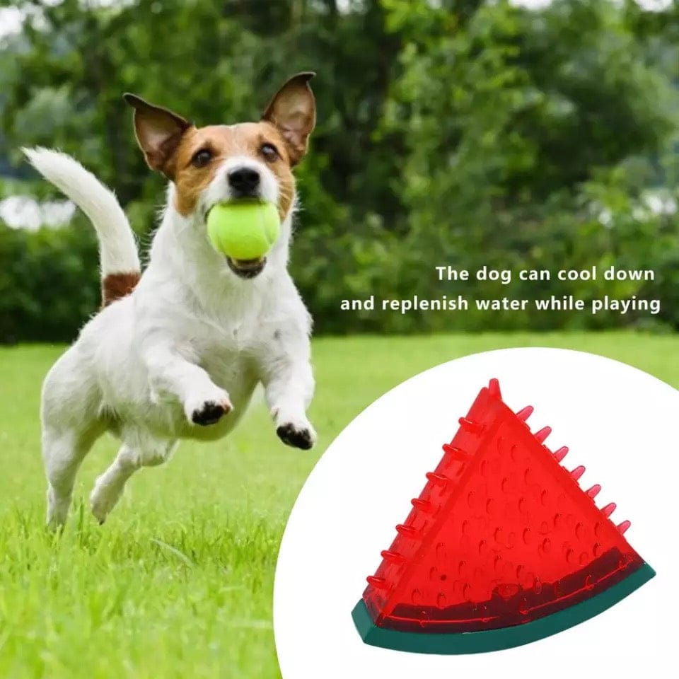 KUTKUT Freezable Pet Teether Cooling Chew Toy|Summer Fruit Watermelon Design Durable Bite-Resistant Dog Ice Chewing Toy for Dogs Teething Toy for Puppies (Size: 9 x10cm) - kutkutstyle
