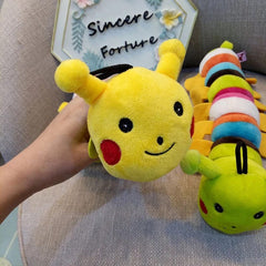 KUTKUT Dog Squeaky Toy Caterpillar Stuffed Plush Dog Toy for Puppy Small Medium Dogs - kutkutstyle
