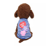 KUTKUT Stripe Print T-Shirt for Small Dogs & Cats | Breathable Cotton Sleeveless Shirt for ShishTzu, Maltese,Toy Poodle etc (Size: L, Chest Girth 45cm, Back Length 35cm) - kutkutstyle