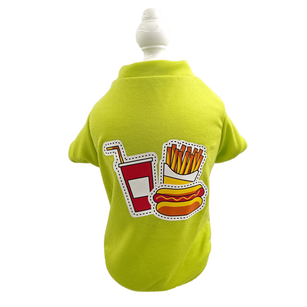 KUTKUT Small Dog & Cat T Shirt | Breathable Burger Coke Printed Half Sleeves Tee Shirt for Small Dogs Chihuahua, Yorkie Shih Tzu (Green, Size: L, Chest Girth 46 cm, Back Length 36 cm) - kutku