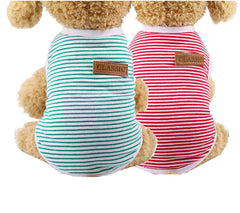 KUTKUT 2 Pcs Striped T-Shirt Puppy Clothes for Small Dogs, Kitten, Summer Cotton Vest Doggy Tee Tank Top for Maltese, Bichon, Papillon, Pekingese - kutkutstyle