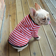 KUTKUT 2Pcs Pet Dog Cotton Striped Clothing, Puppy Vest T-Shirts Outfits for Dogs and Cat Apparel, Doggy Breathable Soft Shirts for Small Dogs Kitten Boy and Girl - kutkutstyle