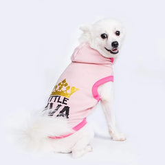 KUTKUT 2Pcs Polycotton Fleece Small Girl Dog & Cat Hoodie, Casual Sports Hoodie With Cap for Pekingese, Toy Poodle, ShihTzu, Bichon Frise etc & Cats, Winter Sweatshirt Warm Hoodie For Small D