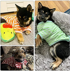 KUTKUT 2Pcs Small Dog Cotton Striped Clothing, Puppy Vest T-Shirts Outfits for Dogs and Cat Apparel, Doggy Breathable Soft Shirts for Pet Dogs Kitten Boy and Girl - kutkutstyle