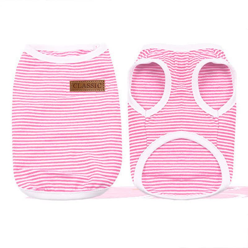 KUTKUT 3 Pcs Dog Striped T-Shirt Puppy Clothes for Small Dogs, Stretchy Summer Cotton Cat Vest Doggy Tee Tank Top for Shihtzu, Bichon, Papillon, Pekingese - kutkutstyle