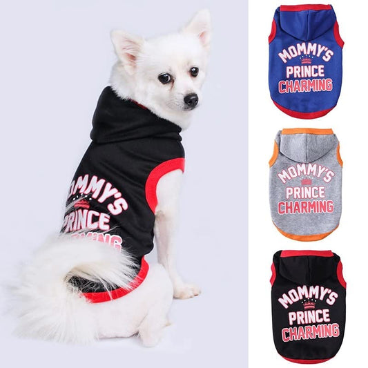 KUTKUT 3Pcs Polycotton Fleece Small Boy Dog & Cat Hoodie, Casual Sports Hoodie With Cap for Papillon, ToyPoodle, ShihTzu, Bichon Frise etc & Cats, Winter Sweatshirt Warm Hoodie For Small Dogs