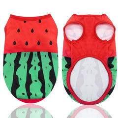KUTKUT Breathable Summer Fruits Pattern Mesh Vest Sleeveless Shirt for Small Dogs and Cats - Red - kutkutstyle