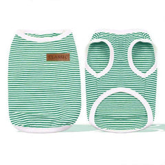 KUTKUT Classic Dog Striped Tshirt Puppy Kitten Clothes for Small Dogs, Stretchy Summer Cotton Cat Vest Doggy Tee Tank Top for Maltese, Bichon, Papillon, Pekingese - kutkutstyle