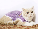 KUTKUT Combo of 2 Dog Striped T-Shirt Puppy Clothes for Small Dogs, Stretchy Summer Cotton Cat Vest Doggy Tee Tank Top for Shihtzu, Bichon, Papillon, Pekingese etc - kutkutstyle